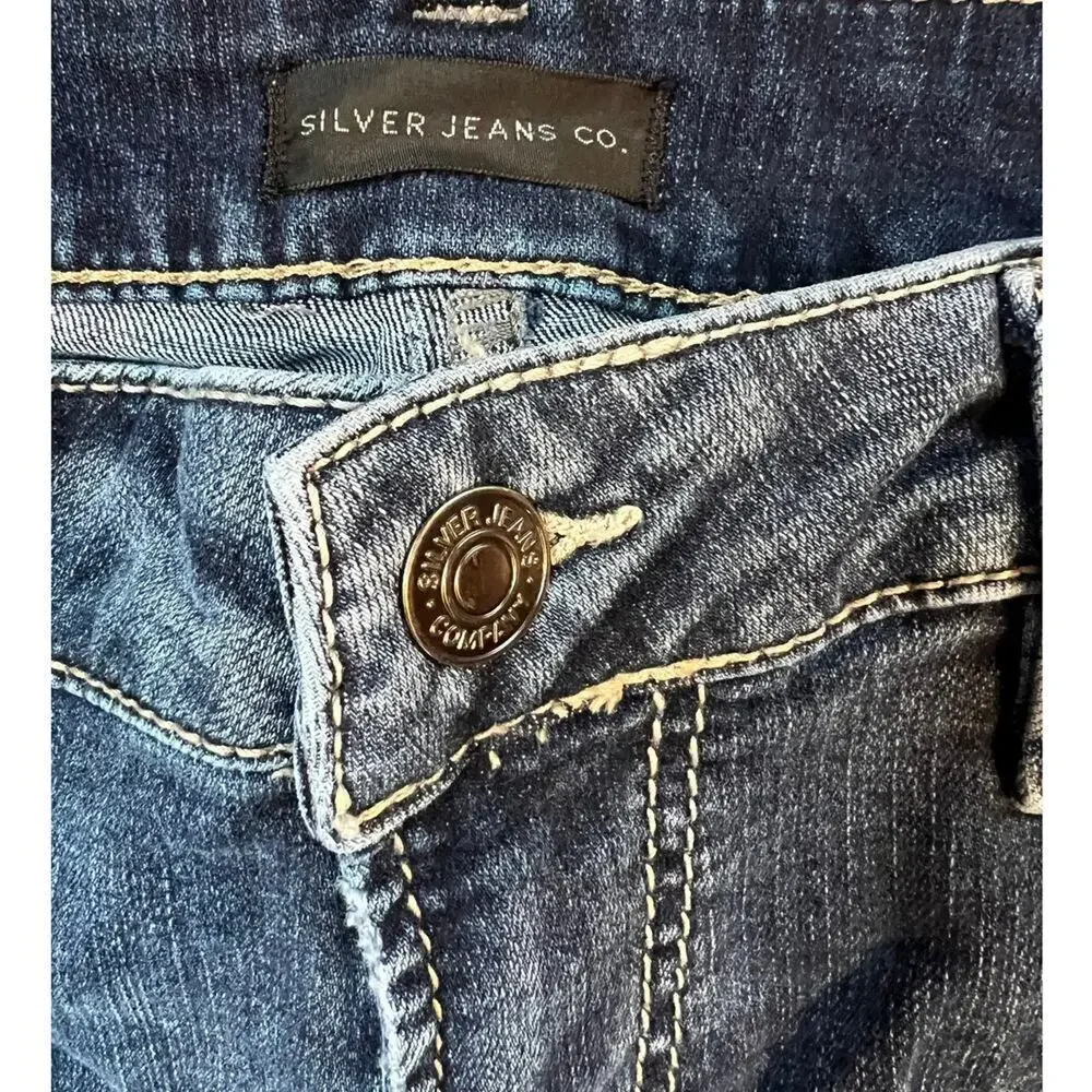 Silver Zac Relaxed Fit Straight Leg Stretch, Slightly Distressed Men's 38/34